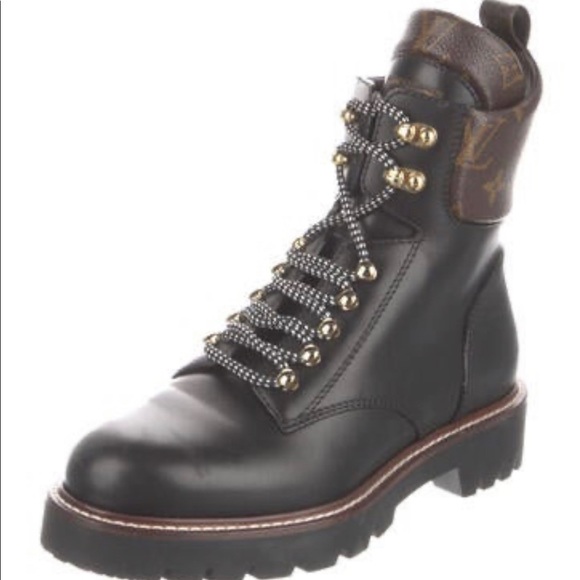AUTHENTIC Louis Vuitton Graphic Print Combat Boots - Size 7.5 - Picture 2 of 10